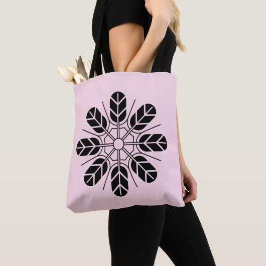 Tote Bag Oriental Noir Rose Japon Inoue Mon Vector Art (De près)