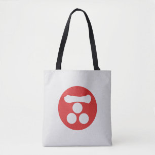 Tote Bag Oriental Red Mori Japon Samurai Mon Oriental Art