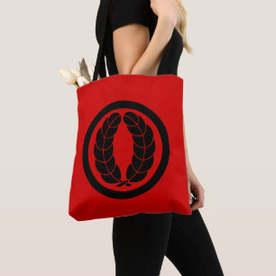 Tote Bag Oriental Rouge Noir Nakagawa Japon Kamon Mon Art