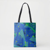 Tote Bag Origami Chintz (L) Vert bleu (Devant)