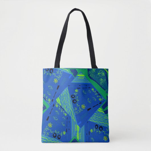 Tote Bag Origami Chintz (L) Vert bleu (Devant)