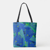 Tote Bag Origami Chintz (L) Vert bleu (Dos)
