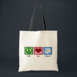 Tote Bag Origami de l'amour de la paix<br><div class="desc">J'aime l'art japonais du papier pliant. L'origami est beau.</div>