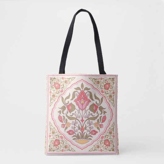 Tote Bag Ornate Oriental : Floral Design Stylish. (Devant)