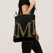 Tote Bag Orné Gold M Monogramme Design initial sur n'import (De près)