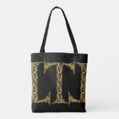 Tote Bag Orné Gold T Monogramme Design initial sur n'import (Dos)