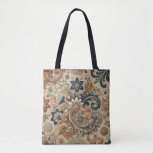 Tote Bag Orné Vintage Brocade Motif 2