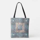 Tote Bag Ornement de clé grecque - Abalone et or (Dos)