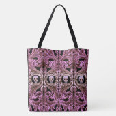 Tote Bag Ornement rose de Goth avec le crâne (Dos)