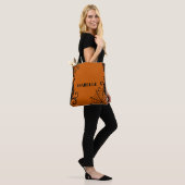 Tote Bag Ornement Spiderweb Orange Orange Black halloween (Sur le modèle)