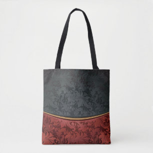 Tote Bag Ornement vintage rouge et noir