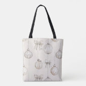 Tote Bag Ornements de Noël à la crème chic (Dos)