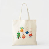 Tote Bag Ornements de Noël décoratifs (Devant)