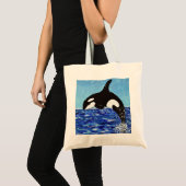 Tote Bag Orque dans la peinture bleue (Devant (produit))