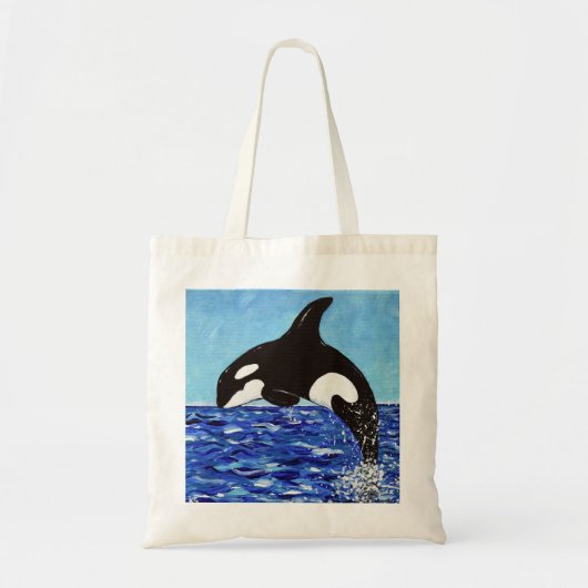 Tote Bag Orque dans la peinture bleue (Devant)