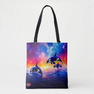 Tote Bag Orques sous ciel de Galaxie Design par Rich AMeN G