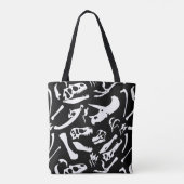 Tote Bag Os de dinosaure (noir et blanc) (Dos)
