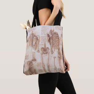 Tote Bag Os de squelette de Léonard de Vinci, anatomie huma