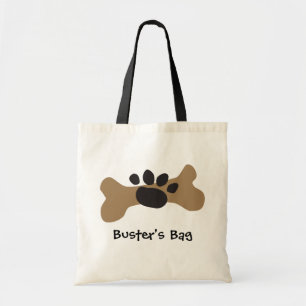 Tote Bag Os et empreinte de patte de chien