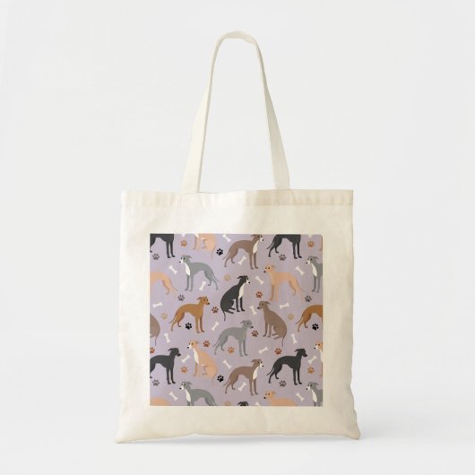 Tote Bag Os et pattes de chien gris italien (Devant)