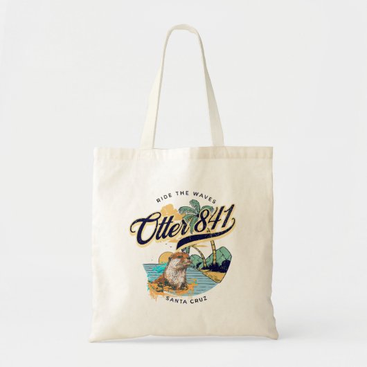 Tote Bag Otter 841 Surfing Otter 841 California Surf Board (Devant)