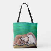Tote Bag Otter Best Friends Peinture (Dos)