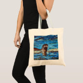 Tote Bag Otter dans la peinture des vagues (Devant (produit))