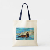 Tote Bag Otter in the Waves 2 Peinture (Dos)
