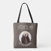 Tote Bag Otter moderne est mon animal d'esprit Brown (Dos)