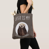 Tote Bag Otter moderne est mon animal d'esprit Brown (De près)