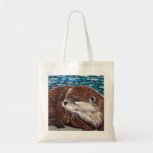 Tote Bag Otter sur une peinture de roche (Devant)