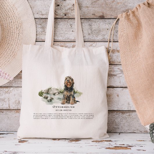 Tote Bag Otterhound | Quote de race de chien d'aquarelle