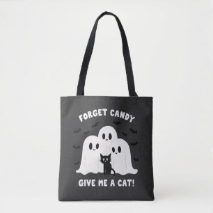 Tote Bag Oubliez Le Bonbon Donne-Moi Un Chat Halloween Éffr