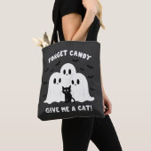 Tote Bag Oubliez Le Bonbon Donne-Moi Un Chat Halloween Éffr (De près)