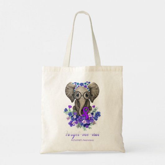 Tote Bag Oubliez-moi pas Alzheimer Sensibilisation Eléphant (Dos)