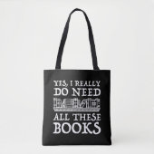 Tote Bag Oui, Il Me Faut Vraiment Tous Ces Livres (Devant)