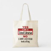 Tote Bag Oui Je Suis Bibliothécaire D'École (Dos)