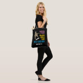Tote Bag OUI LES FILLES PEUVENT SKATEBOARD Retro Afro Skate (Sur le modèle)