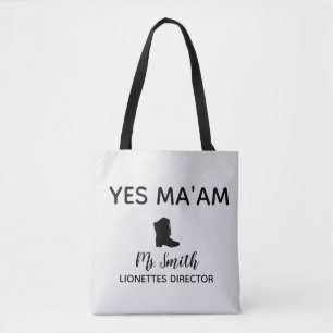 Tote Bag Oui Ma'am Directeur d'équipe de forage personnalis