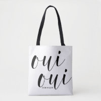 Oui Oui Noir Moderne Calligraphie Pois