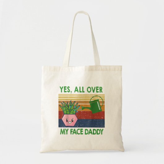 Tote Bag Oui partout sur mon visage papa drôle plante papa (Devant)
