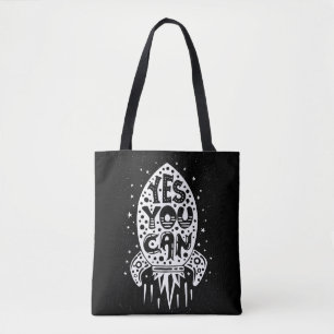 Tote Bag Oui vous pouvez Rocketship