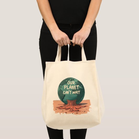 Tote Bag Our Planet Can’t Wait – Climate Action (Devant (produit))