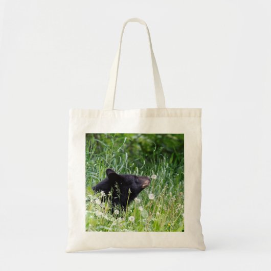 Tote Bag Ours avec des pissenlits (Devant)