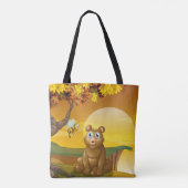 Tote Bag Ours Brun Coucher de Soleil (Dos)