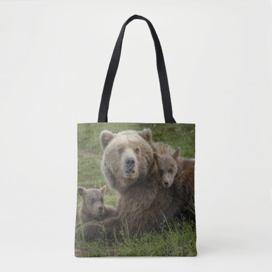 Tote Bag Ours bruns oursons câlinant leur mère (Devant)