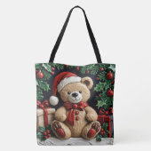 Tote Bag Ours de Noël et cadeaux (Dos)