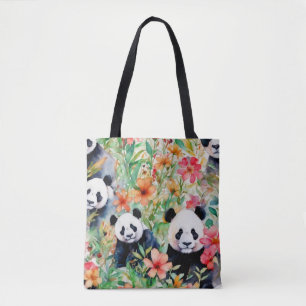 Tote Bag Ours de panda aquarelle