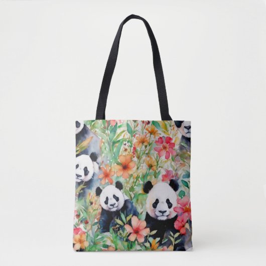 Tote Bag Ours de panda aquarelle (Devant)