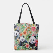 Tote Bag Ours de panda aquarelle (Dos)